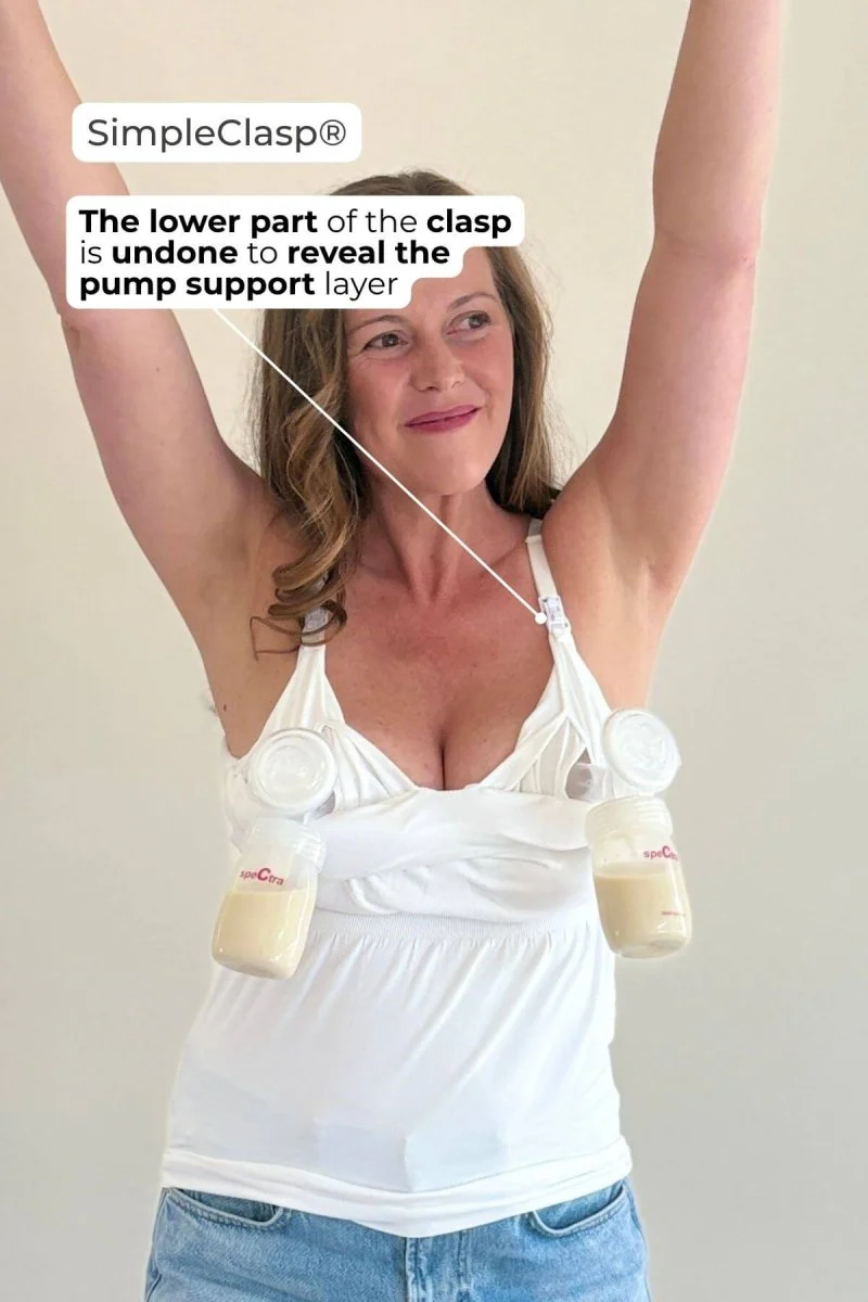 SuperMom® Silhouette Nursing & Pumping Seamless Tank | Pearl - Image 7