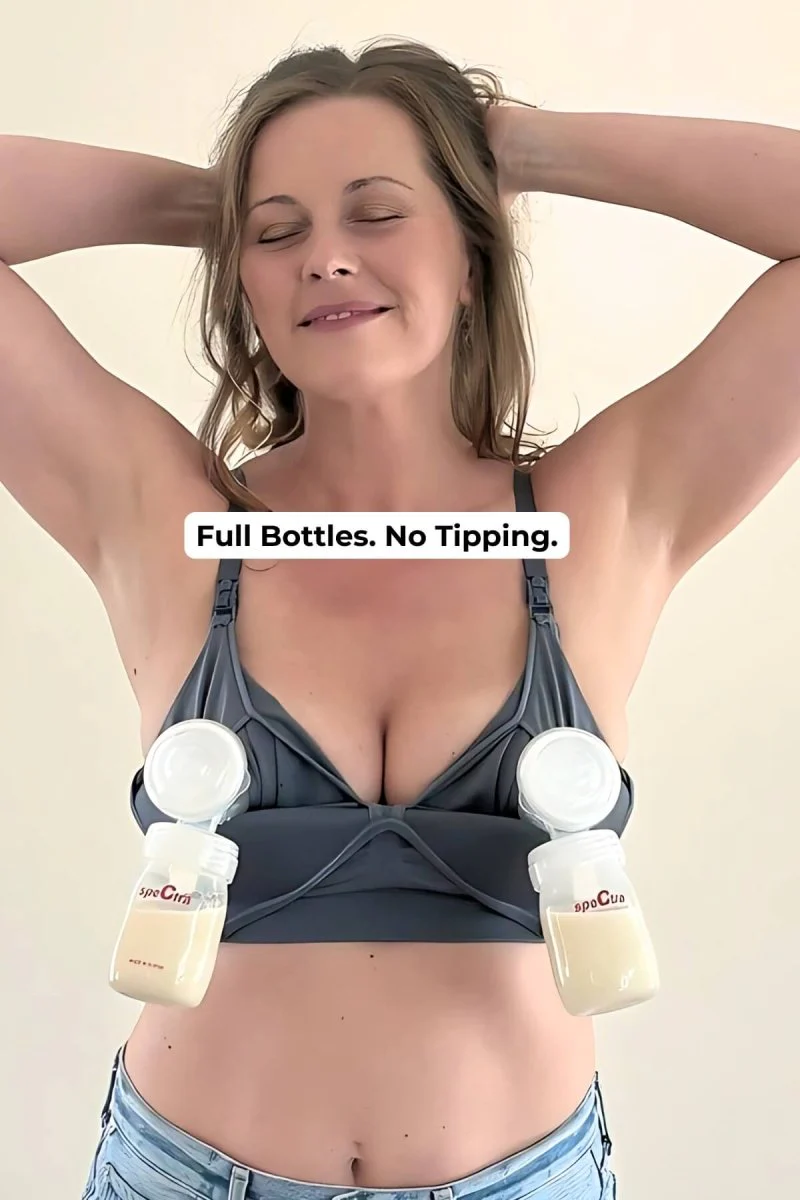 SuperMom® Silhouette Hands-Free Pumping & Nursing Bra | Maine Blue - Image 10