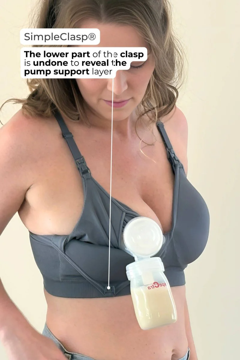 SuperMom® Silhouette Hands-Free Pumping & Nursing Bra | Maine Blue - Image 8