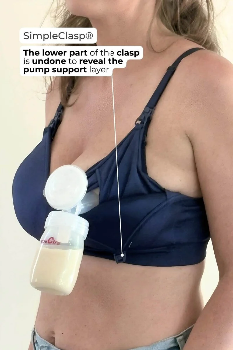 SuperMom® Silhouette Hands-Free Pumping & Nursing Bra | Indigo - Image 3