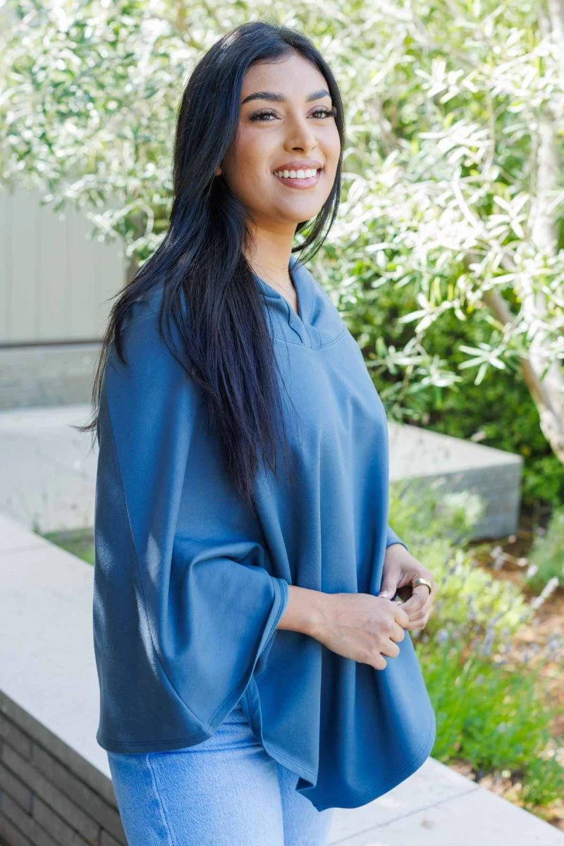 Zoe Fleece Hooded Poncho - Image 9